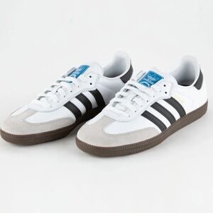 NWOT Adidas White and Black Sambas